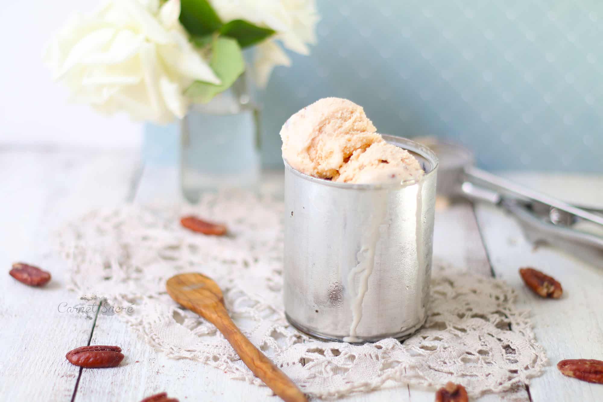 Glace au dulce de leche et aux noix de pécan