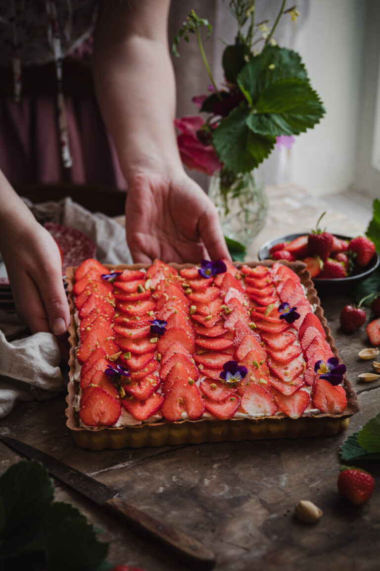 Tarte aux fraises & à la pistache